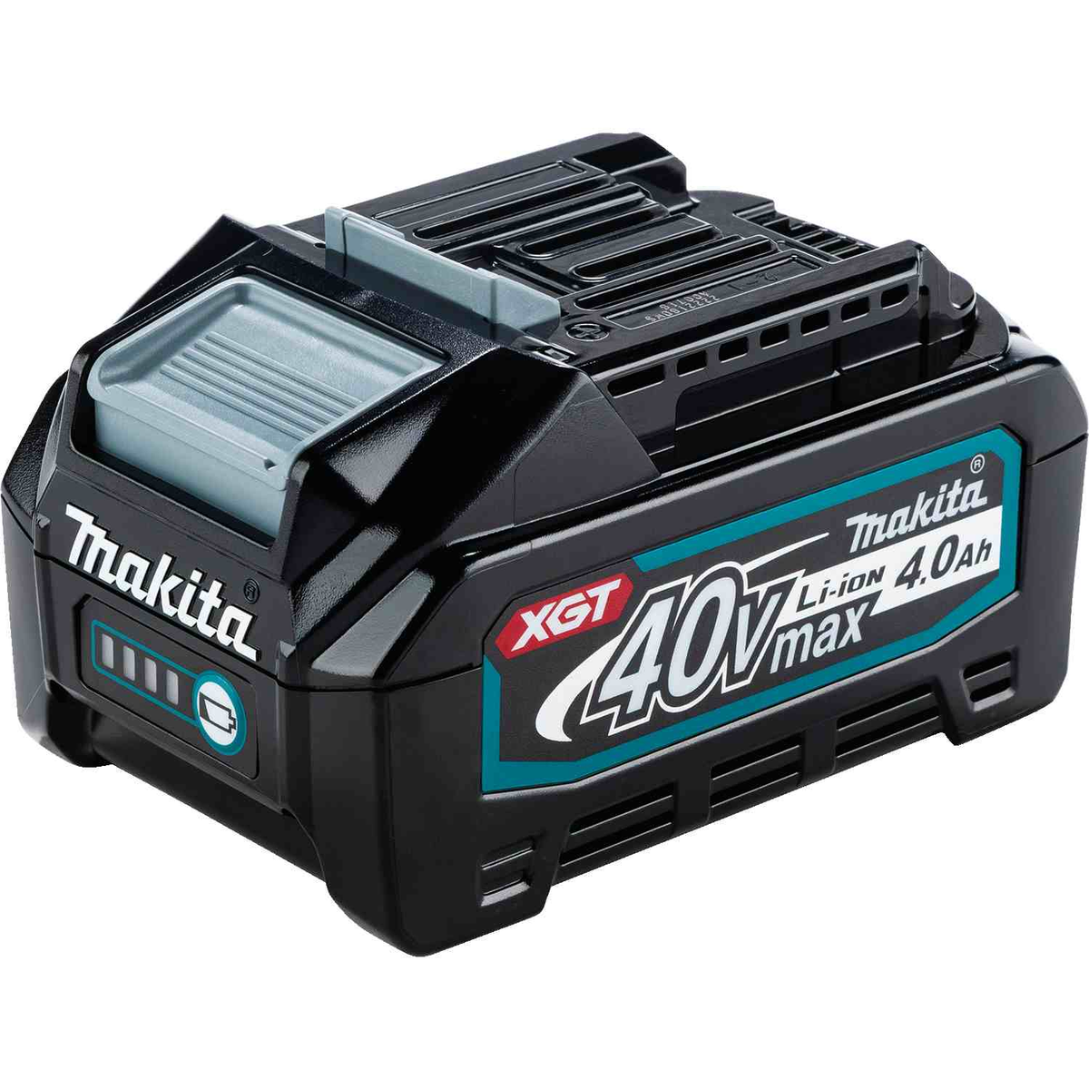 Makita 40V max 4.0 amp hour battery on a white background